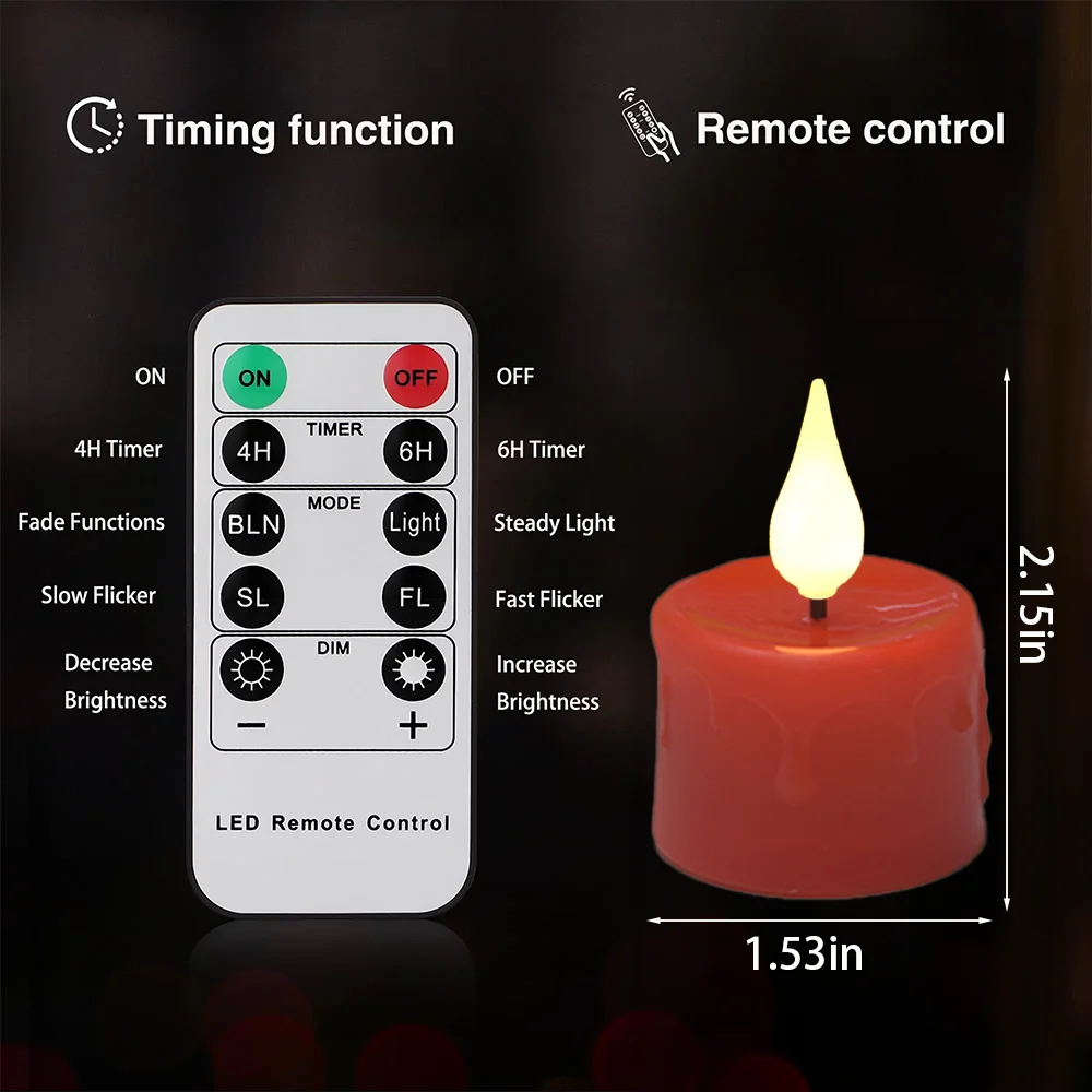 Imagem -05 - Fpoo-conjunto de Velas Led Recarregáveis Controle Remoto Chama Intermitente Controle Remoto Decoração de Casa Luz do Chá