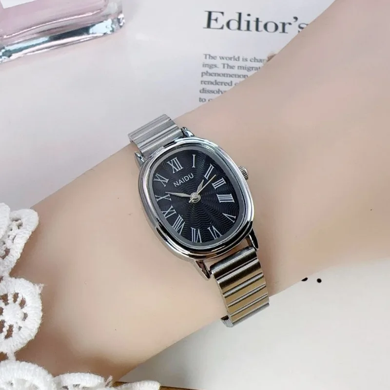 Oval Women Quartz Watch Roman Dial Ladies Luxury Gift Watches Casual Simple Stainless Steel Wristwatch Dropshipping Reloj Mujer