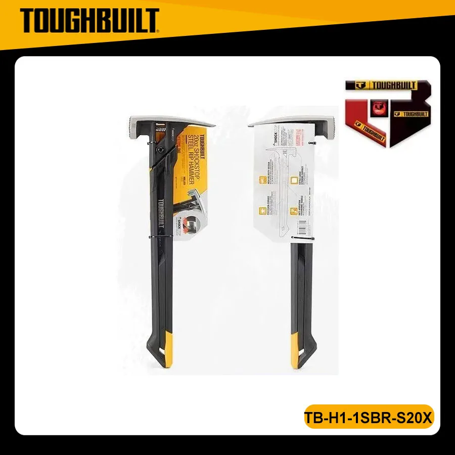 TOUGHBUILT 20 24 OZ ShockStop Steel Rip Claw Hammer Milled Face Durable Hand Tool for Construction