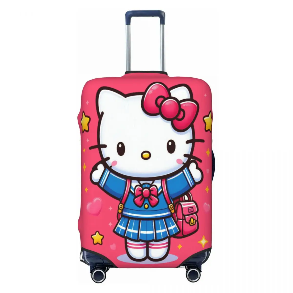 

Custom Happy Hello Kitty Cat Luggage Cover Protector Fashion Cartoon Kitten Travel Suitcase Covers for 18-32 Inch