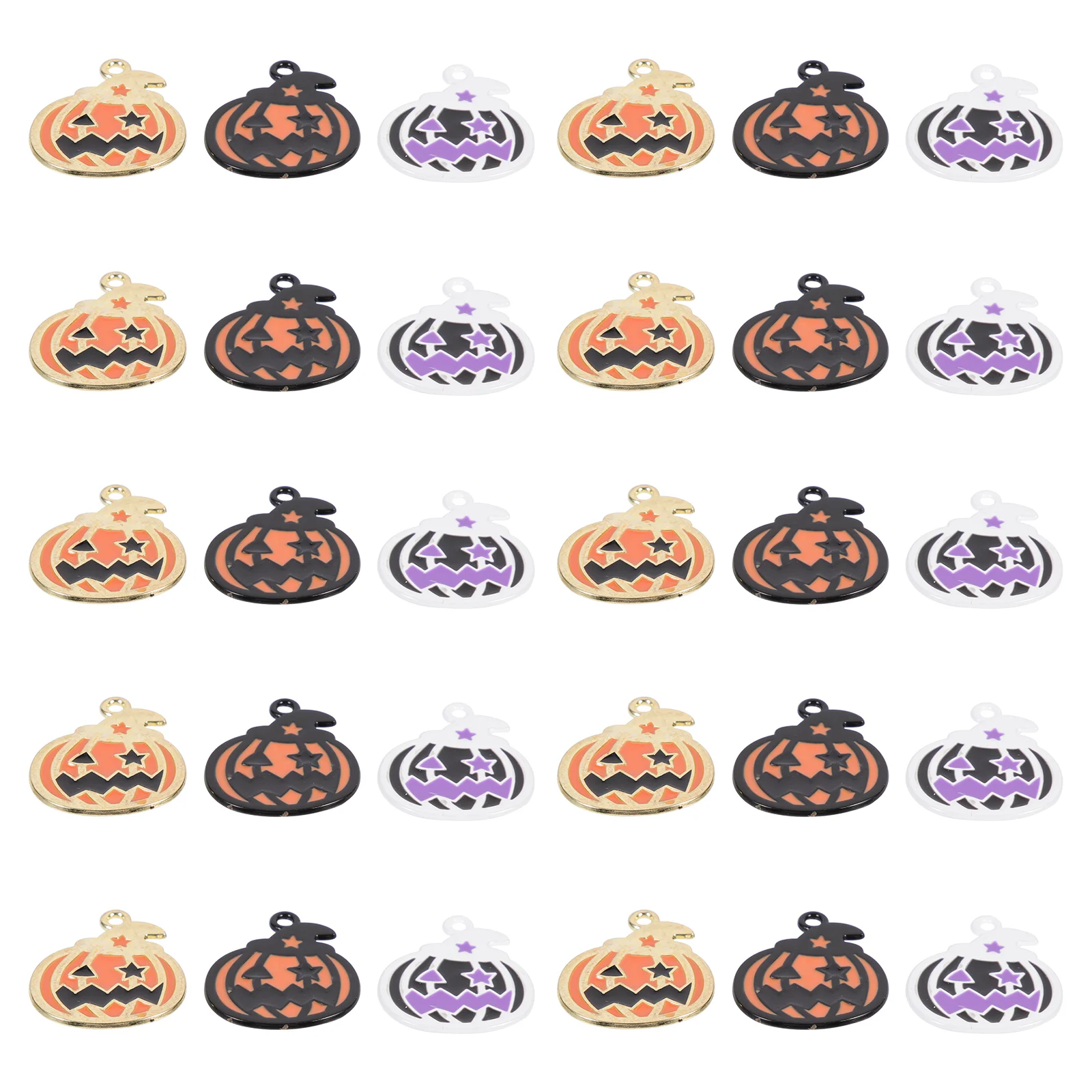 

30 Pcs Pumpkin DIY Pendant Halloween Necklace Charms Jewelry Pendants Fall Gold Plated Earrings Decorative Accessories