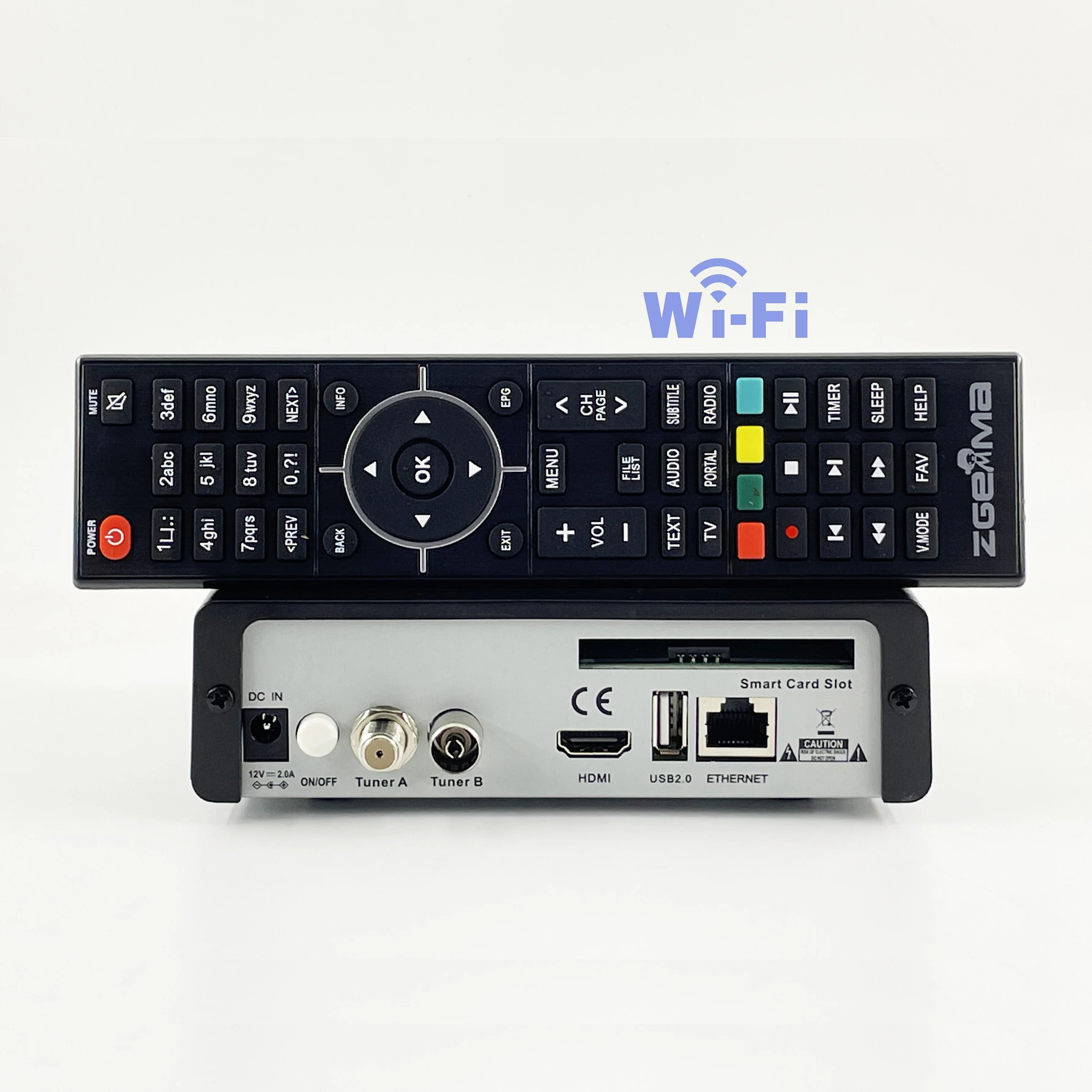 ZGEMMA H8.2H PLUS HEVC/H.265 Decodificador de TV satelital DVB T2/C + DVB S2 satélite + terrestre/cable con wifi incorporado