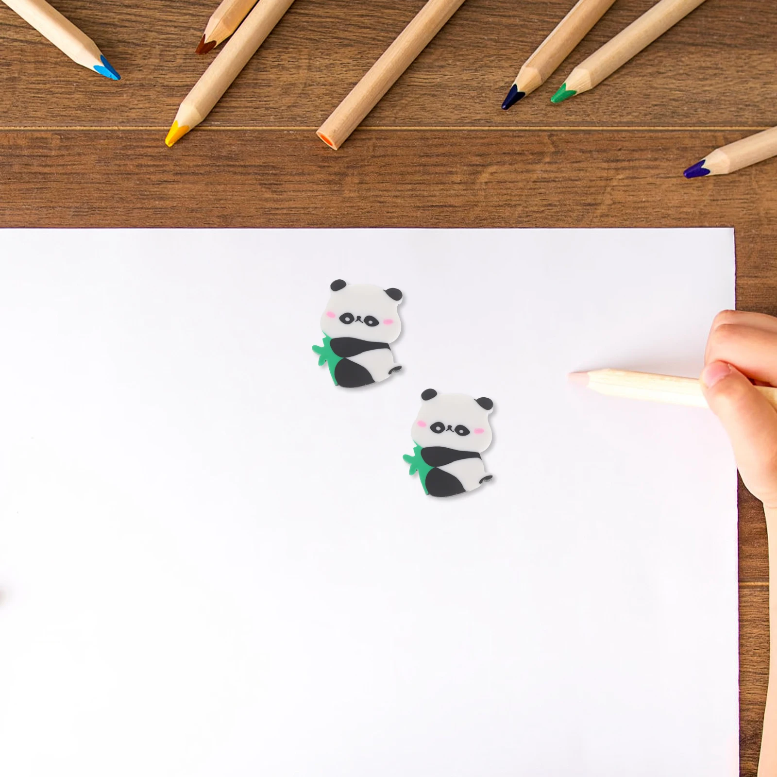 50 pièces gommes Panda mignon dessin animé Animal gomme Mini gommes pour l'école étude dessin croquis fournitures nettoyage gomme