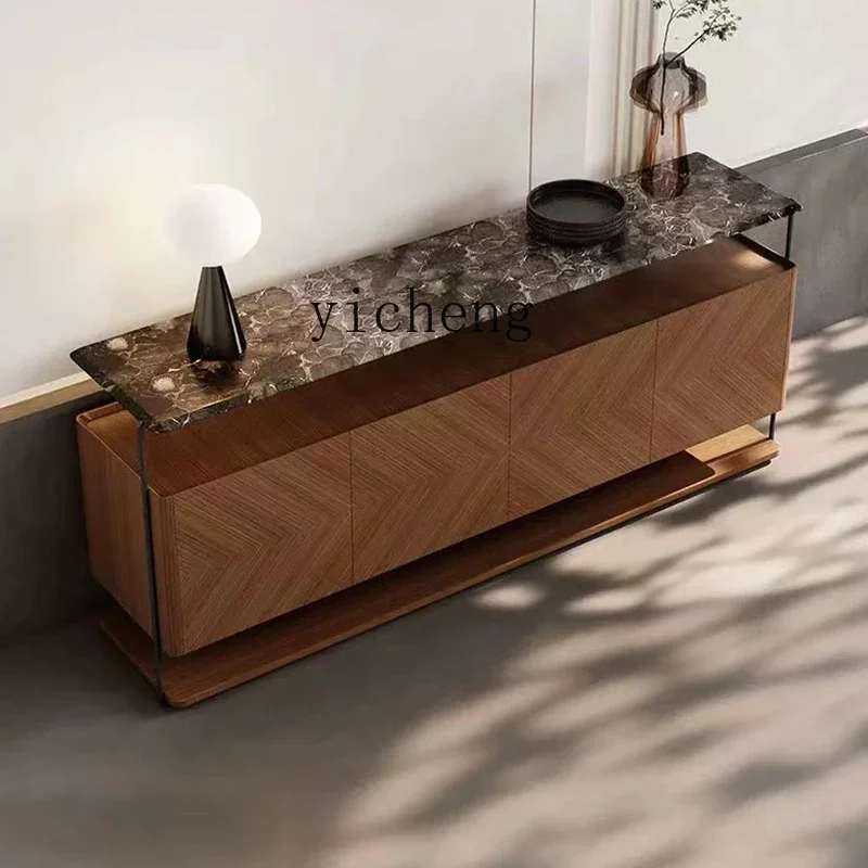 

TQH light luxury marble Italian porch cabinet simple storage cabinet modern solid wood dining side cabinet