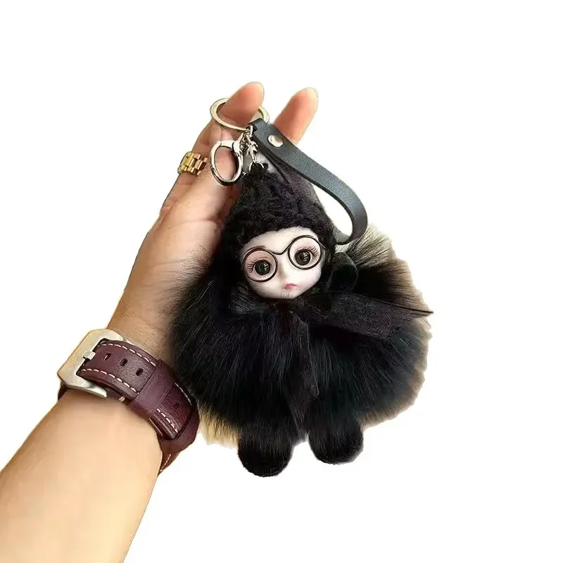 Llavero de peluche de zorro, bonito colgante de muñeco durmiente, amuleto de animal de peluche suave para decoración de mochila escolar de bebé/estudiante, recién llegado
