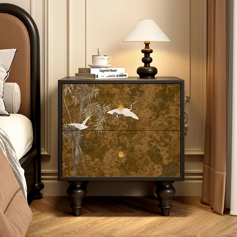 

Solid wood retro chest of drawers bedside table household bedroom locker