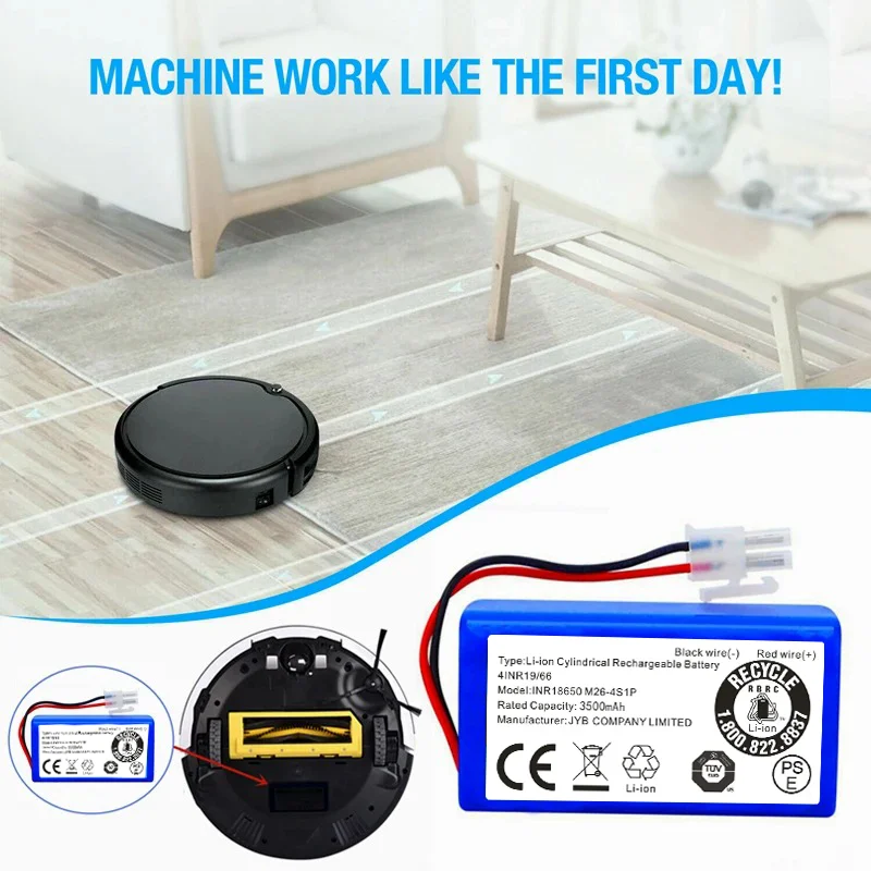 14.8V Robot Vacuum Battery for ILIFE A4 A4s Pro A6 A7 A8 A9 A10s V7 V7s Plus W400 W450 X620 Ecovacs Deebot CEN550/660 CR120/130