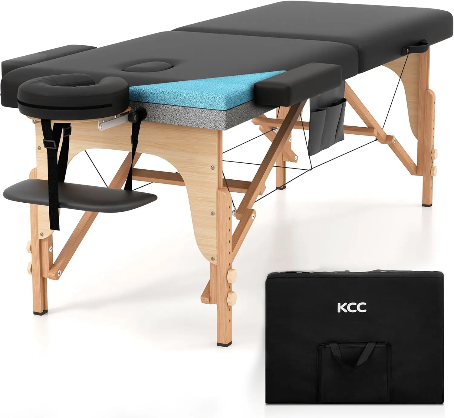 Memory Foam Massage Table Premium Portable Massage Bed Height Adjustable, 84 Inches Long 28 Wide Home Salon