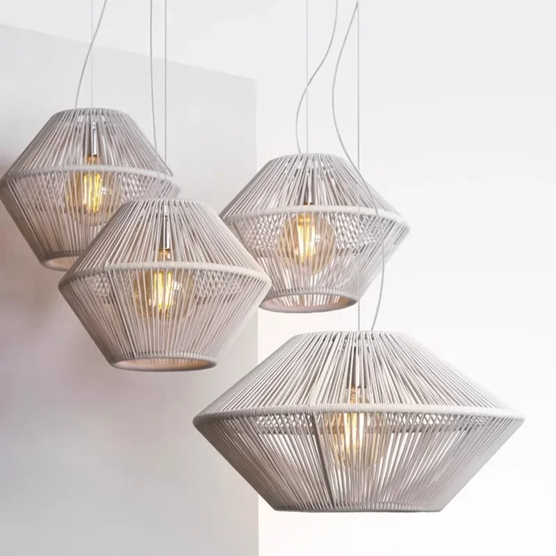 

Nordic Rattan Weaving Ceiling Chandelier Led Pendant Light Living Room Restaurant Bedroom Hanging Lamp Lustre Home Decoration