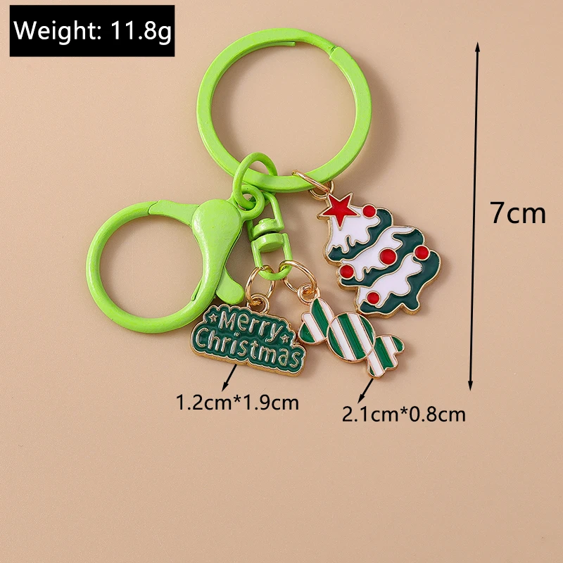 Modischer Weihnachtsbaum-Schneemann-Schlüsselanhänger für Autoschlüssel Festliche Geschenke für Frauen Männer Handtaschenanhänger Schlüsselringe DIY-Accessoires – Detail 4