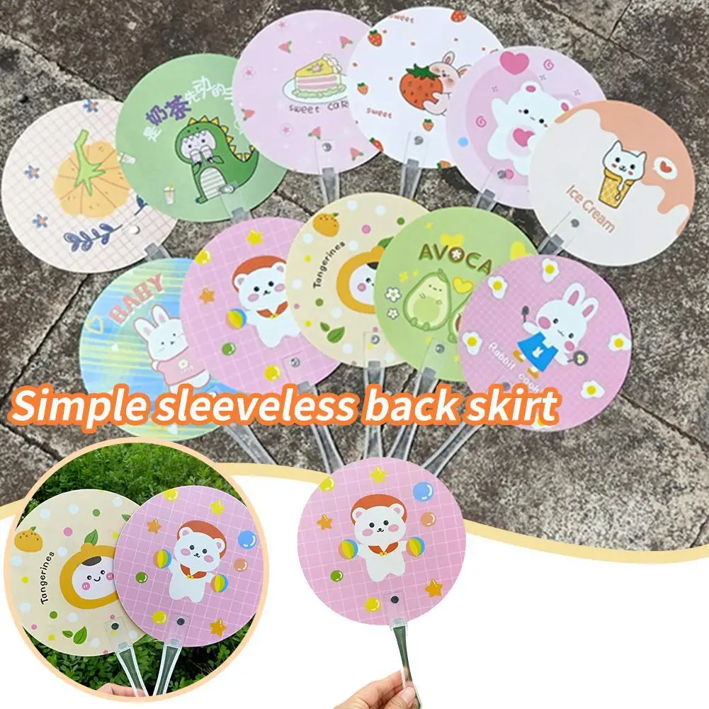 1pc Cute Cartoon Animal Plastic Fan Handheld Portable Summer Cooling Fan