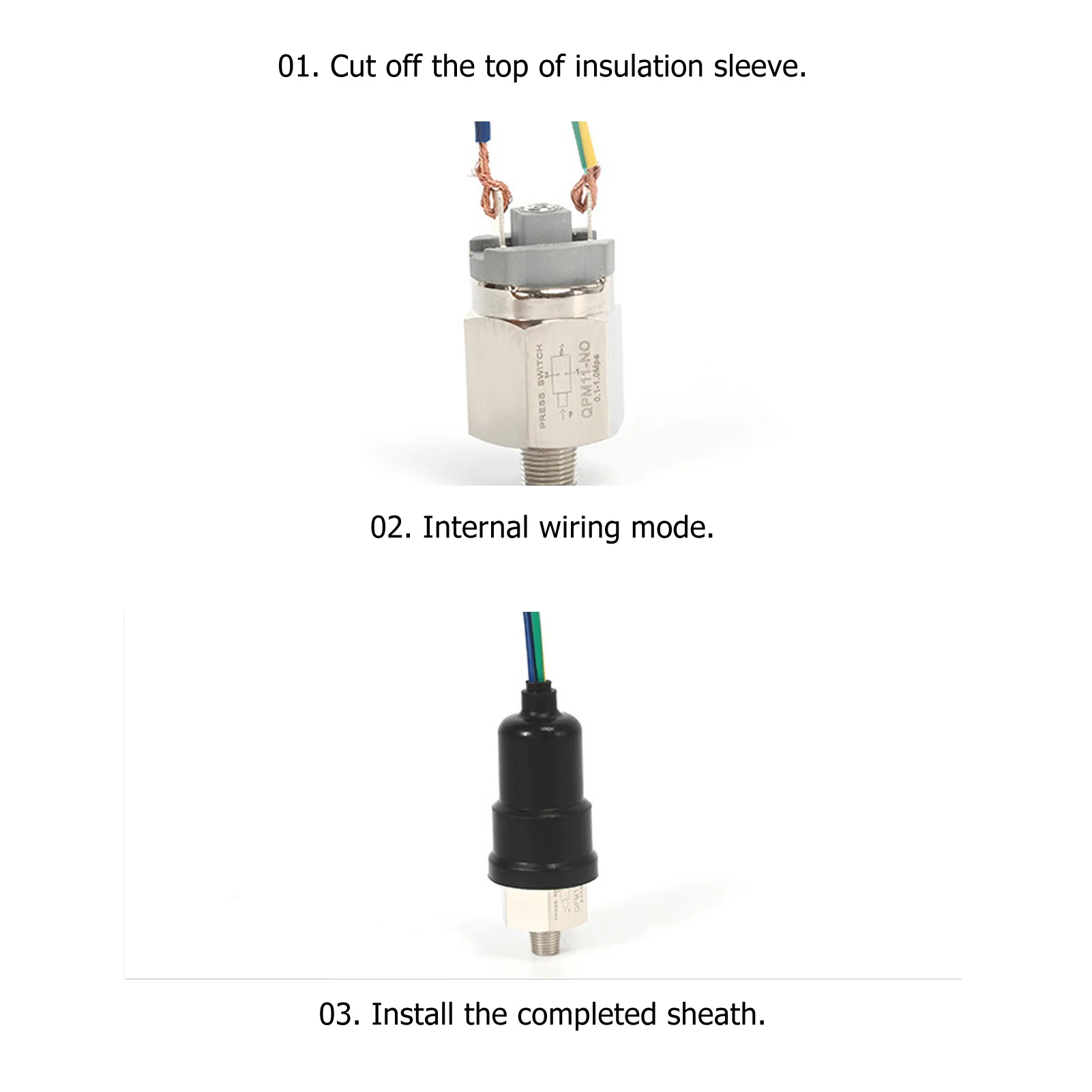 PT 1/4in Pneumatic Adjustable Diaphragm Type Pressure Control Switch Stainless Steel Rubber Pressure Switch for Pump