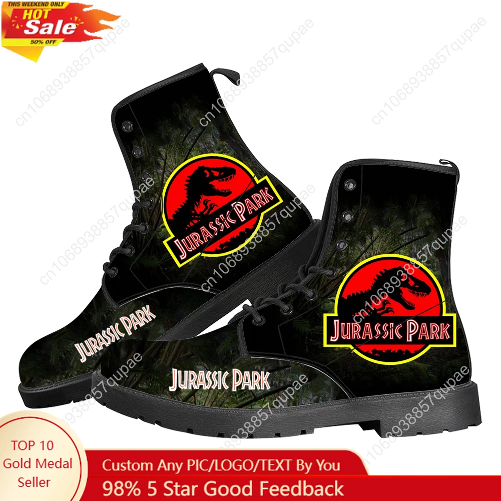 

Hot Jurassic Park Dinosaur Anime Casual Boots Mens Womens Teenager Shoes Retro 3D water proof Boot Outdoor Customize Made Boots