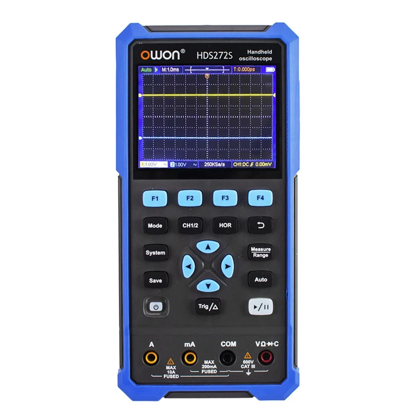 Osciloscopio Portátil OWON HDS272S de 70MHz, Generador de Forma de Onda, Multímetro 3 en 1, Probador Multifunción 2CH+AFG+DMM con Pantalla LCD de 3.5 Pulgadas