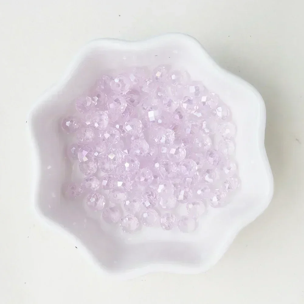 50pcs 4*6mm Rondell Austria Faceted Crystal Beads