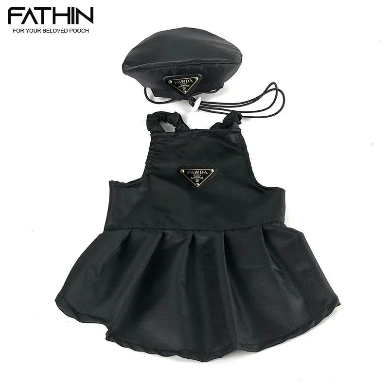 FATHIN Luxury Style Pet Skirt French Bulldog Strap Black Dress for Small Medium Dogs Cats XS-XXL Dog Clothes  Dog Dress