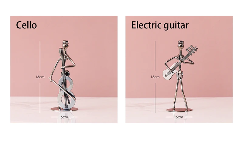 Retro Eisenkunst-Bandornament Metall Galvanisiert Mini Musik Minimalistische Gitarre Violine Dekoration Handarbeit Klassisches Geschenk – Detail 8
