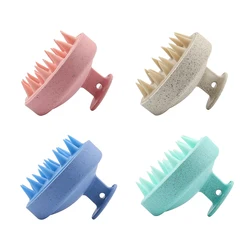 Brosse de massage du cuir chevelu en silicone, shampooing, masseur de cheveux, tête, corps, manche, spa, peigne