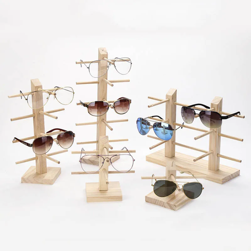 1 Pcs Wood Sunglass Display Rack Shelf Wooden Durable Eyeglasses Show Stand Holder Durable Sunglass Display Rack Shelf