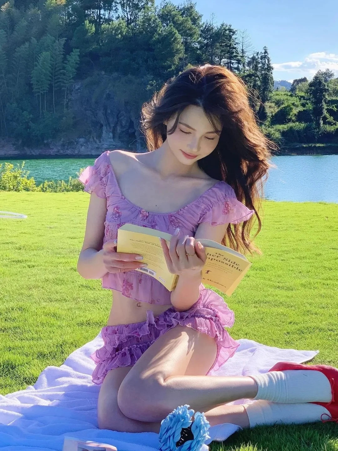 

Красивый фиолетовый кружевной топ от бикини с эффектом пуш-ап для небольшой груди, с металлическими вставками, отдельный купальник для женщин, для отпуска, из нейлона, спандекса и лайкры