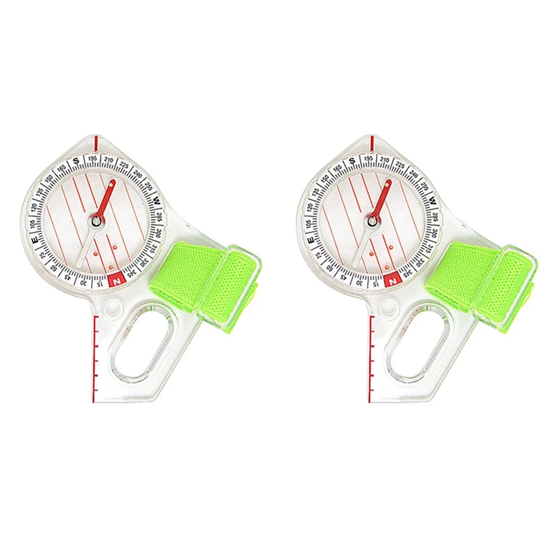 2X Professional Outdoor Thumb Compass Competition Elite Direction Compass Portable Compass Map Scale