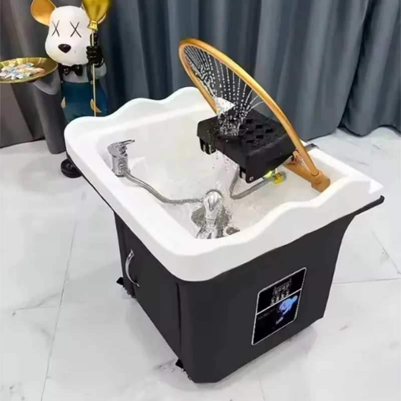 

Minimalism Style Water Circulation Head Spa Shampoo Comfortable Chair Hair Portable Small Shampoo Station Mobile Therapy Basin