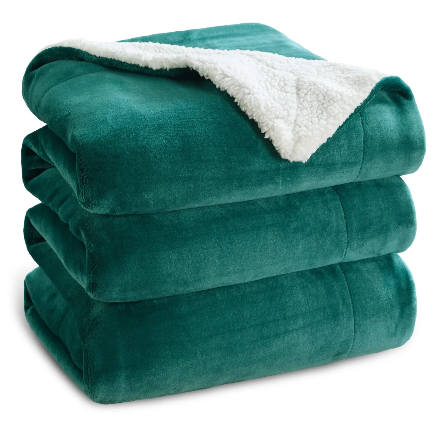 Lambswool King Size Bed Blanket Thick Warm Winter Soft Plush Queen Size Blanket King Size Forest Green 108x90 inches