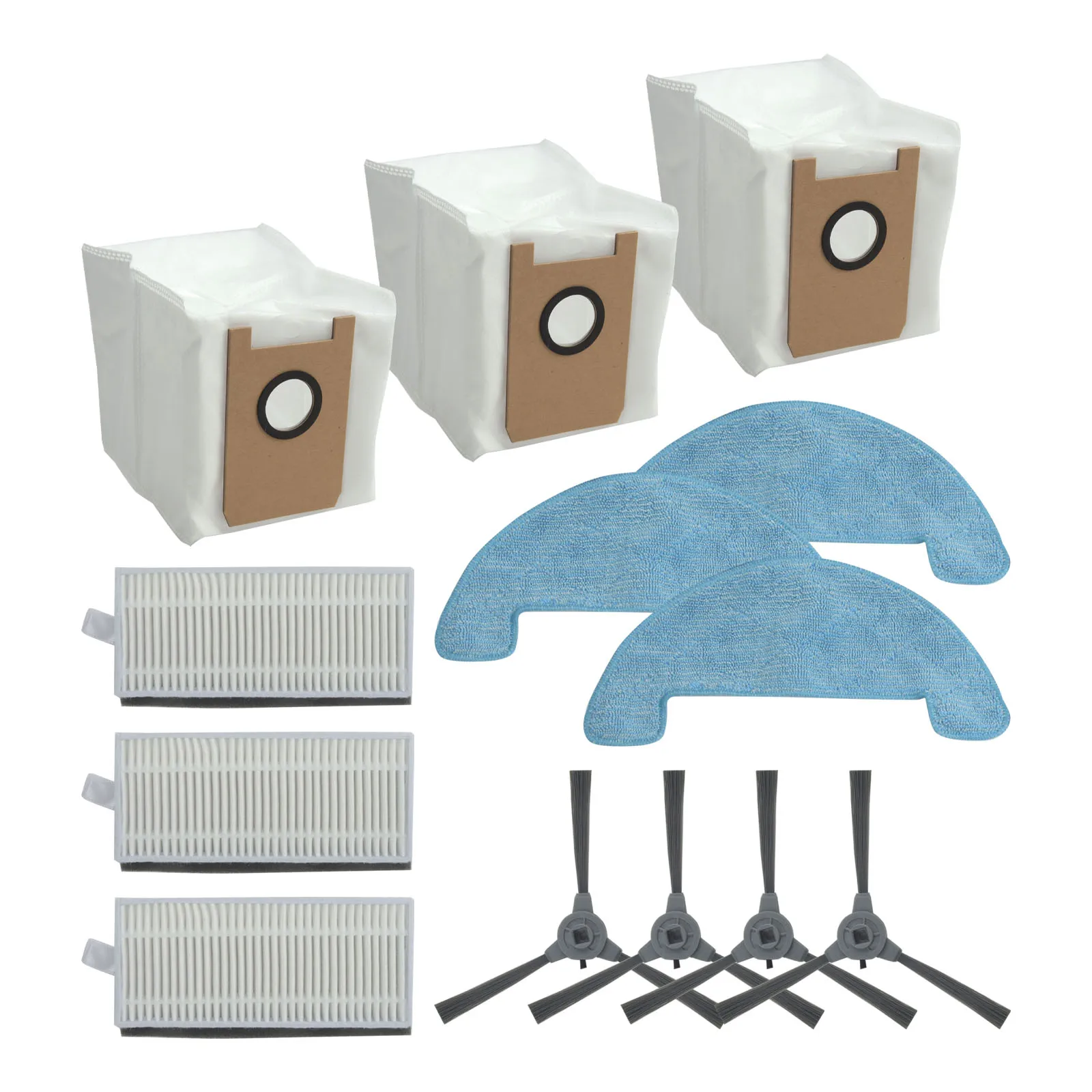 Essential Replacement Parts for Loorow AT800 Robot Vacuum Includes Side Brushes Filters Mop Pads and Dust Bags