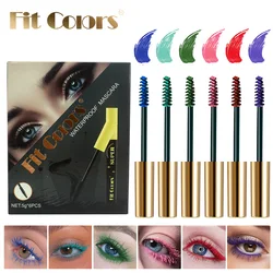 6 Color/Set Mascara Thick Curl 3D Mascara Non-smudding Stage Makeup Natural Lasting Purple White Red