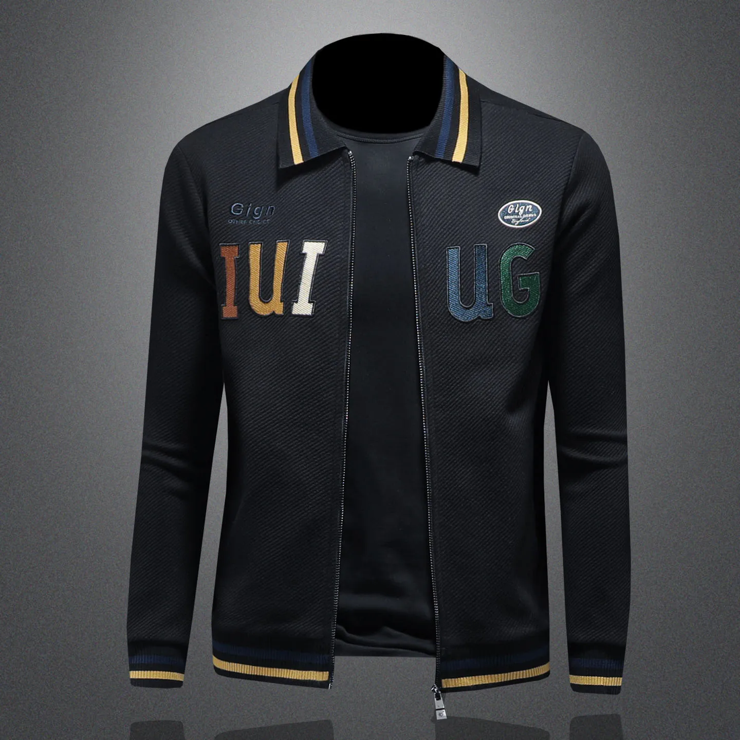 Luxurious Baroque Vintage Bomber Jacket Color Contrast Letter Vintage Bomber Jacket Male Club Outfit Jacket Jaqueta Masculina