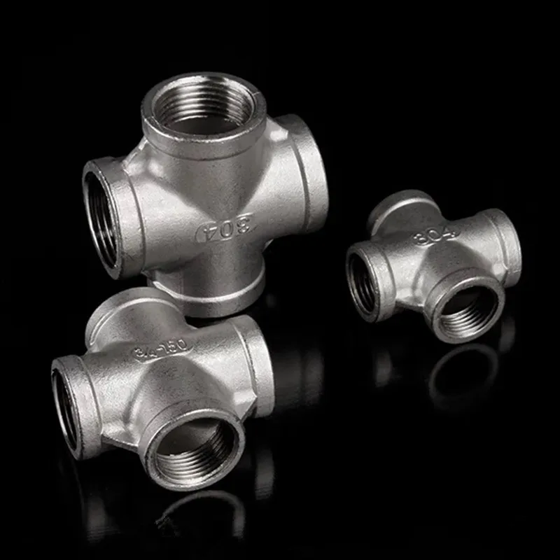 1PC 304 Stainless Steel Tee Male/Female Equal Tee Straight Tee Reducing Tee Straight Cross 1/4