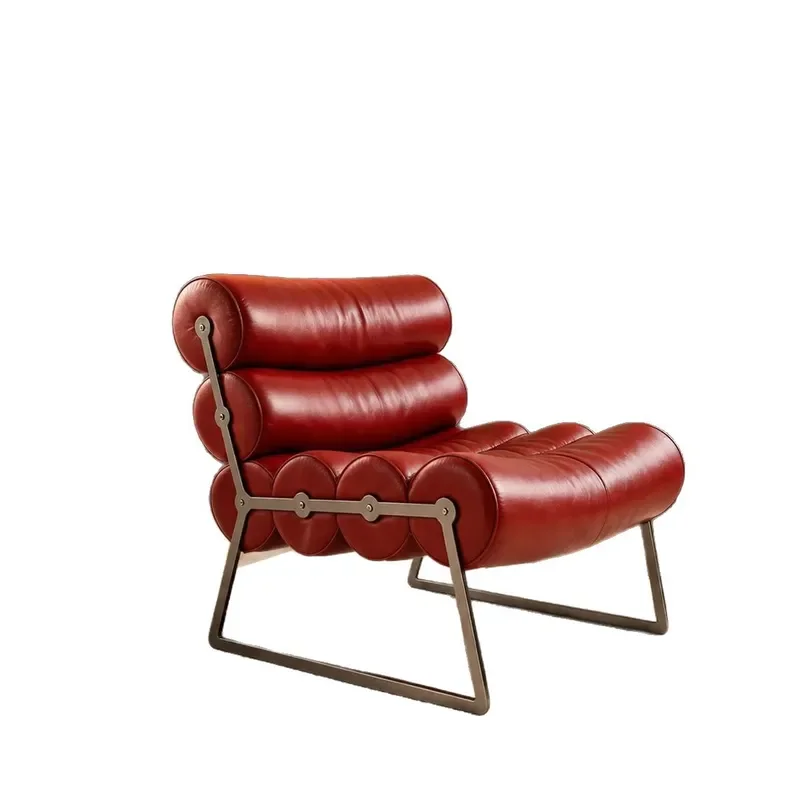 Italian Minimalist Burgundy Roller Sofa Chair Single Seat for Hotel Cafe Clothing Store Leisure Lounge