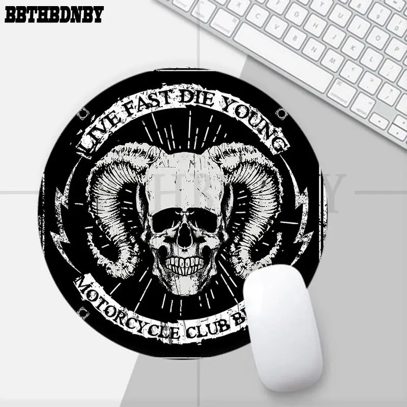 Schädel Anti-Rutsch Runde Große Förderung Tisch Matte Student Mousepad Computer Tastatur Pad Spiele Pad für PC Maus Teppich