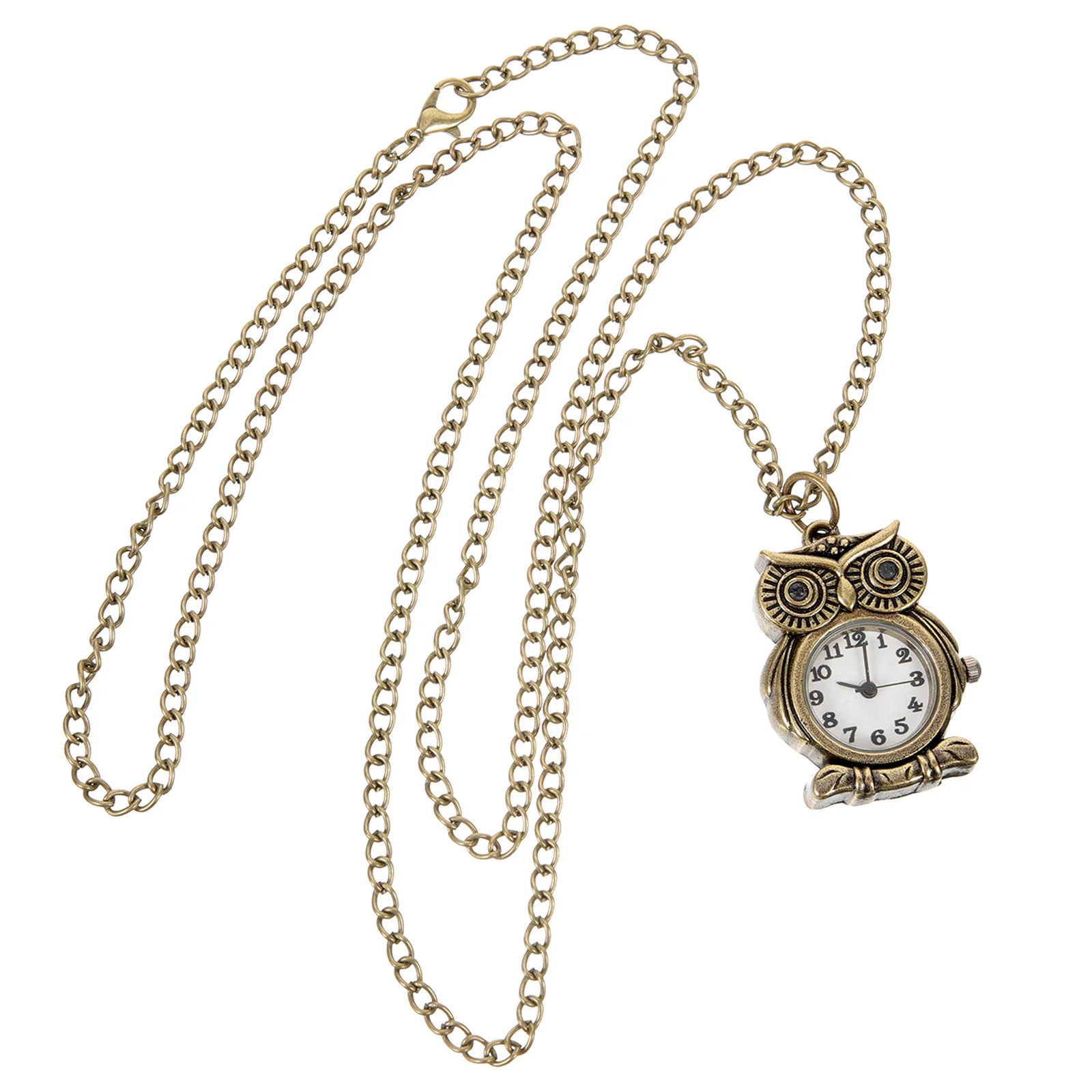 Orologio da tasca con gufo Orologio digitale in metallo vintage per donna Uomo Orologio con ciondolo retrò Accessorio per gioielli creativi