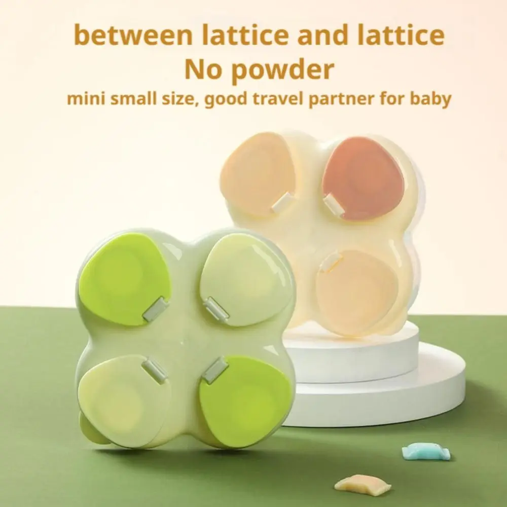 Partitioned Formula Dispenser Leak Resistant 720ml Powder Dispenser Box Wide Opening 4 Compartments Food Container Travel Use