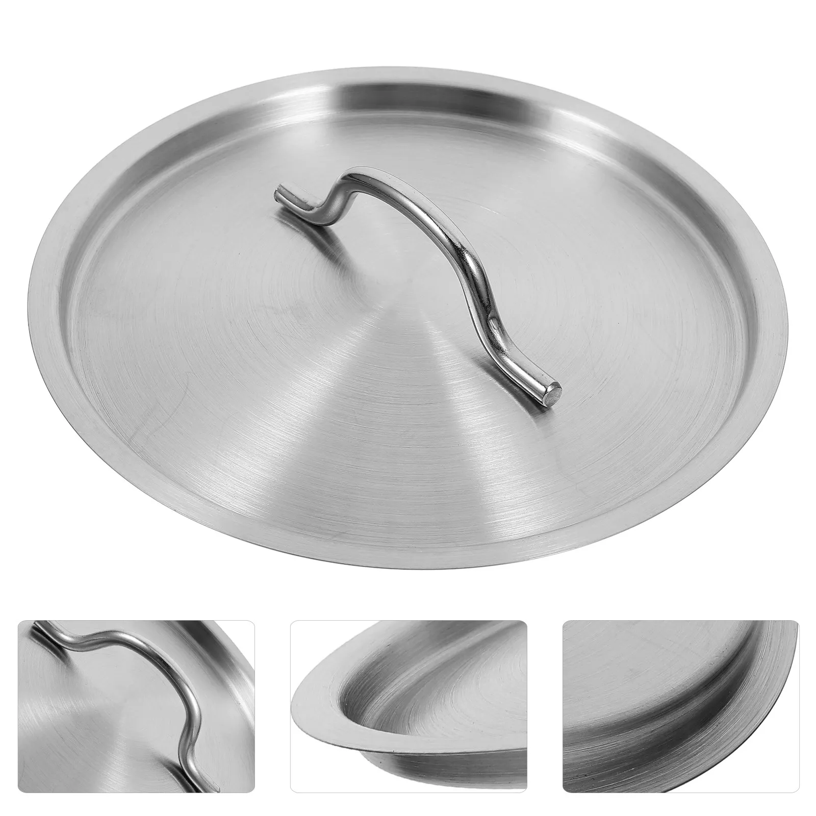

Крышка для кастрюли из нержавеющей стали, универсальная круглая плоская крышка для сковороды, супового горшка, для приготовления пищи, сменная, сверхпрочная, гладкая, легко моется