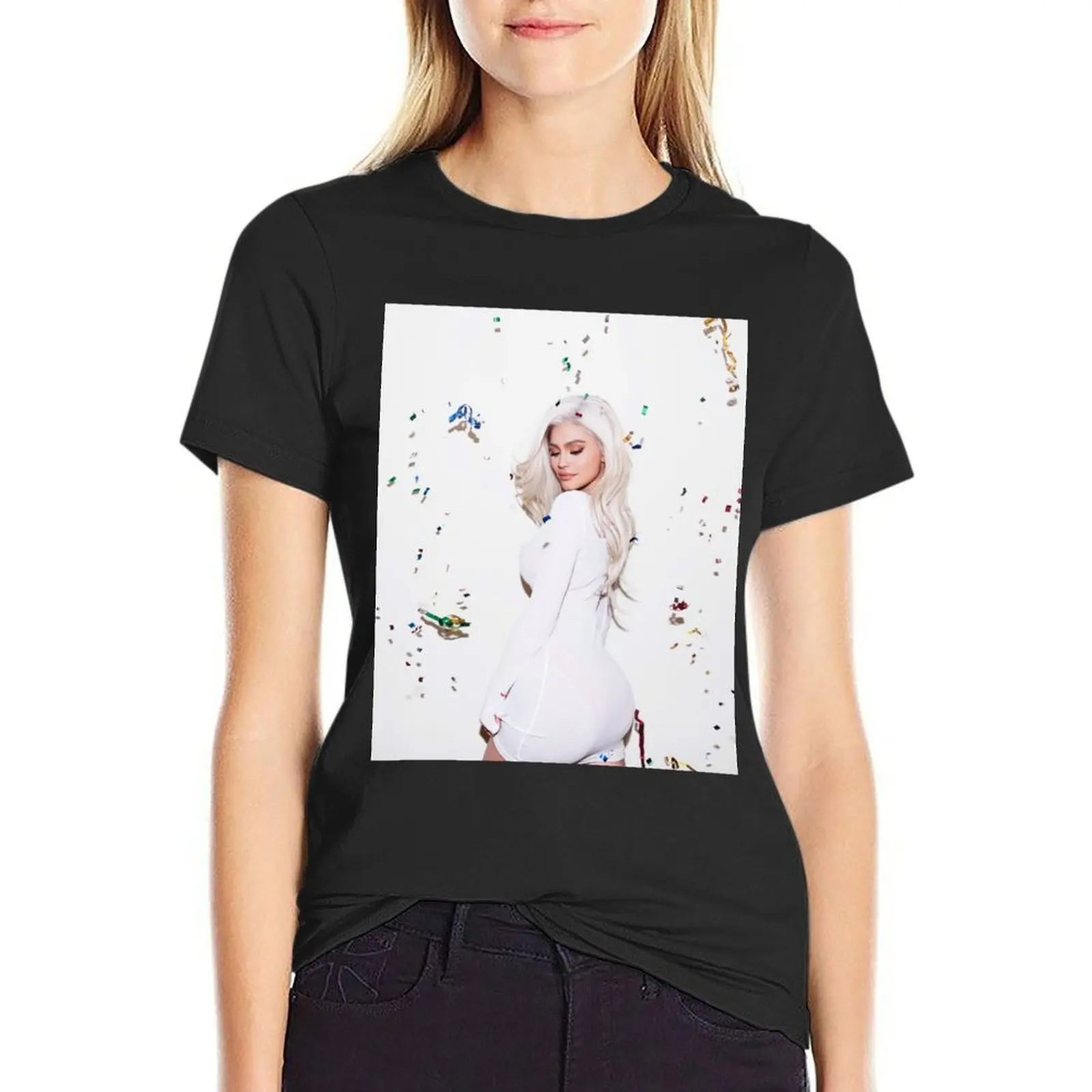 

Kylie Jenner T-Shirt heavyweights female white t-shirt dress for Women sexy