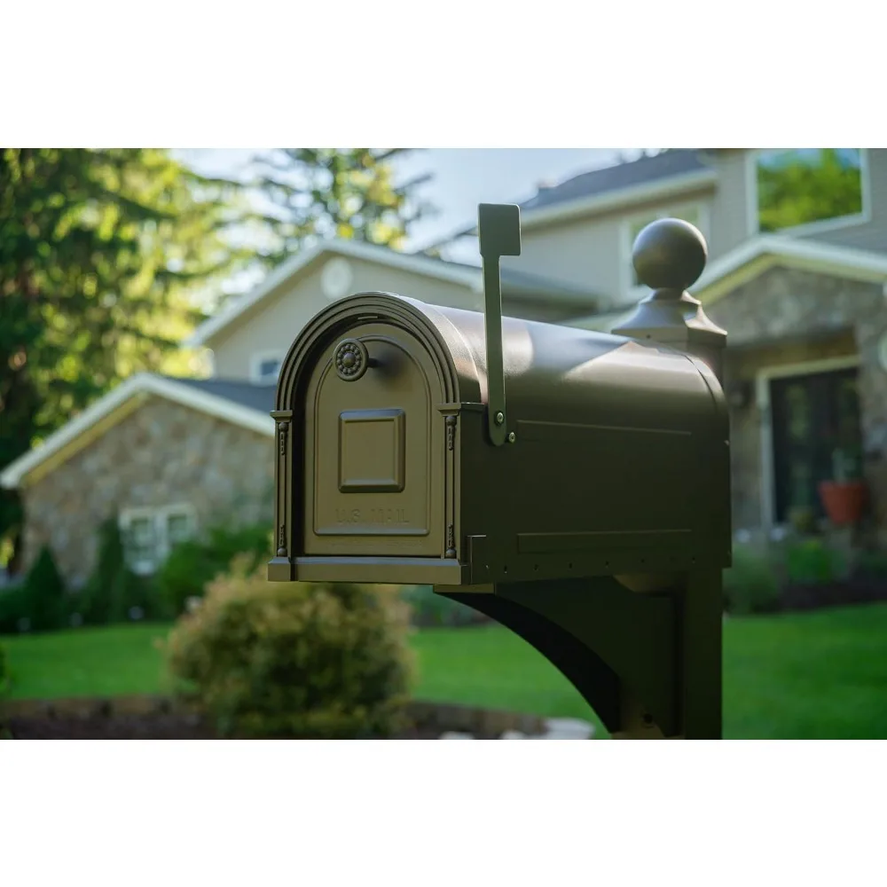 

Gibraltar Mailboxes Garrison Large Capacity Galvanized Steel Venetian Bronze, Post-Mount Mailbox, GM160VBEC