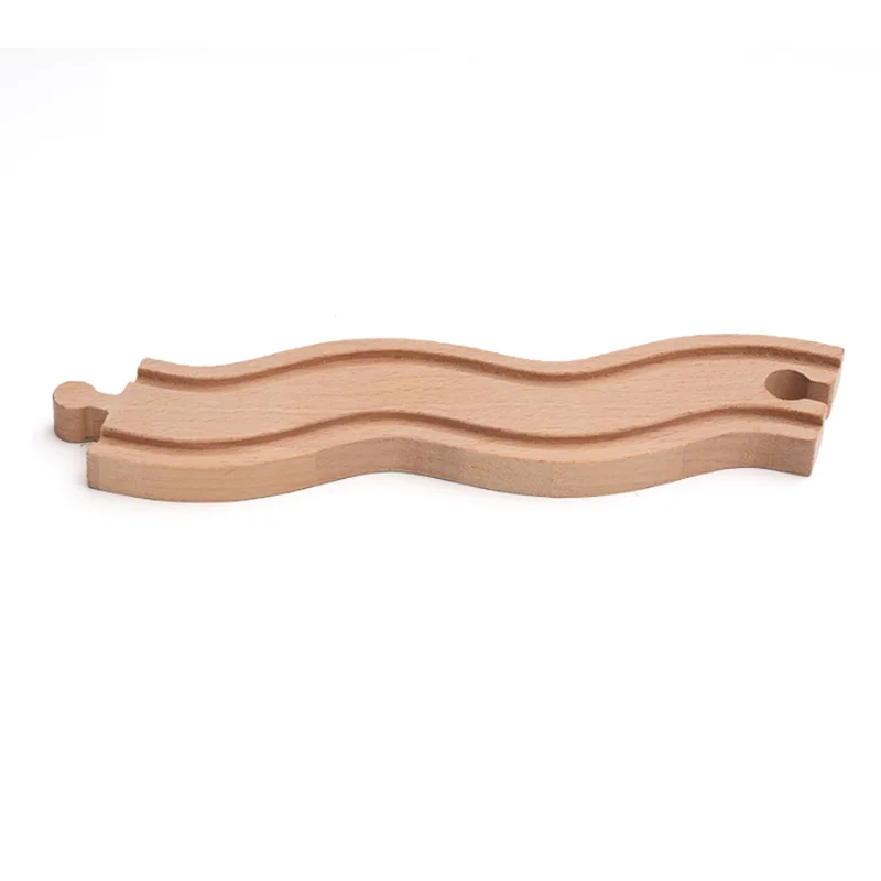 New Wooden Train Track Accessories Rail Station Curved Track Expansion Tracks Compatible with All Major Train Brands