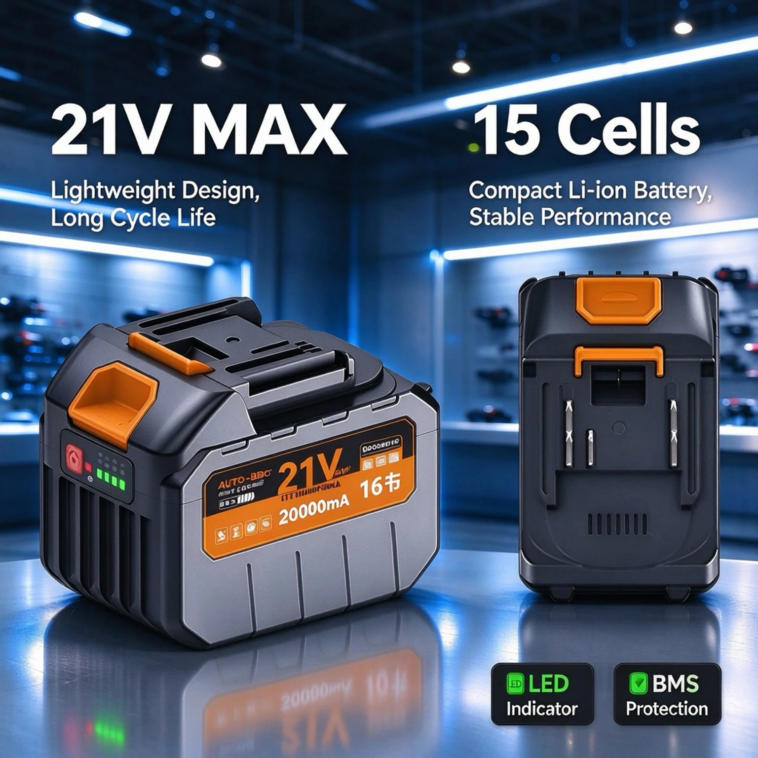 18V/21V MAX Rechargeable Lithium Battery 10/15/30 Cells Compatible With Makita LXT Power Tools With LED Power Indicator