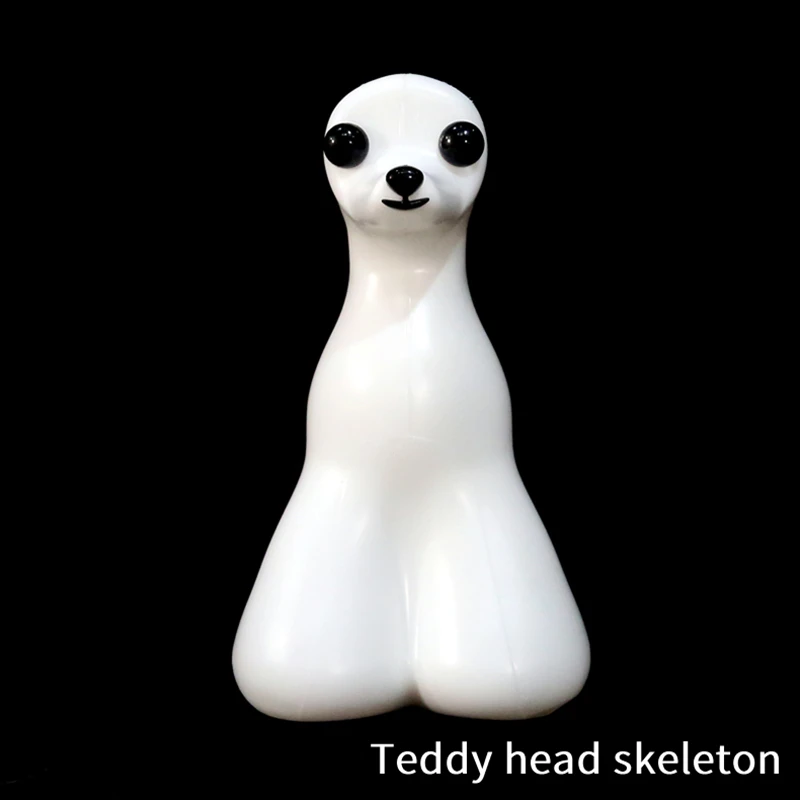 Crane Brand Pet Simulation Hair Grooming Fake Dog Head Model Practice Dog Standard Teddy Head Skeleton Model Dog Head Fake Hair