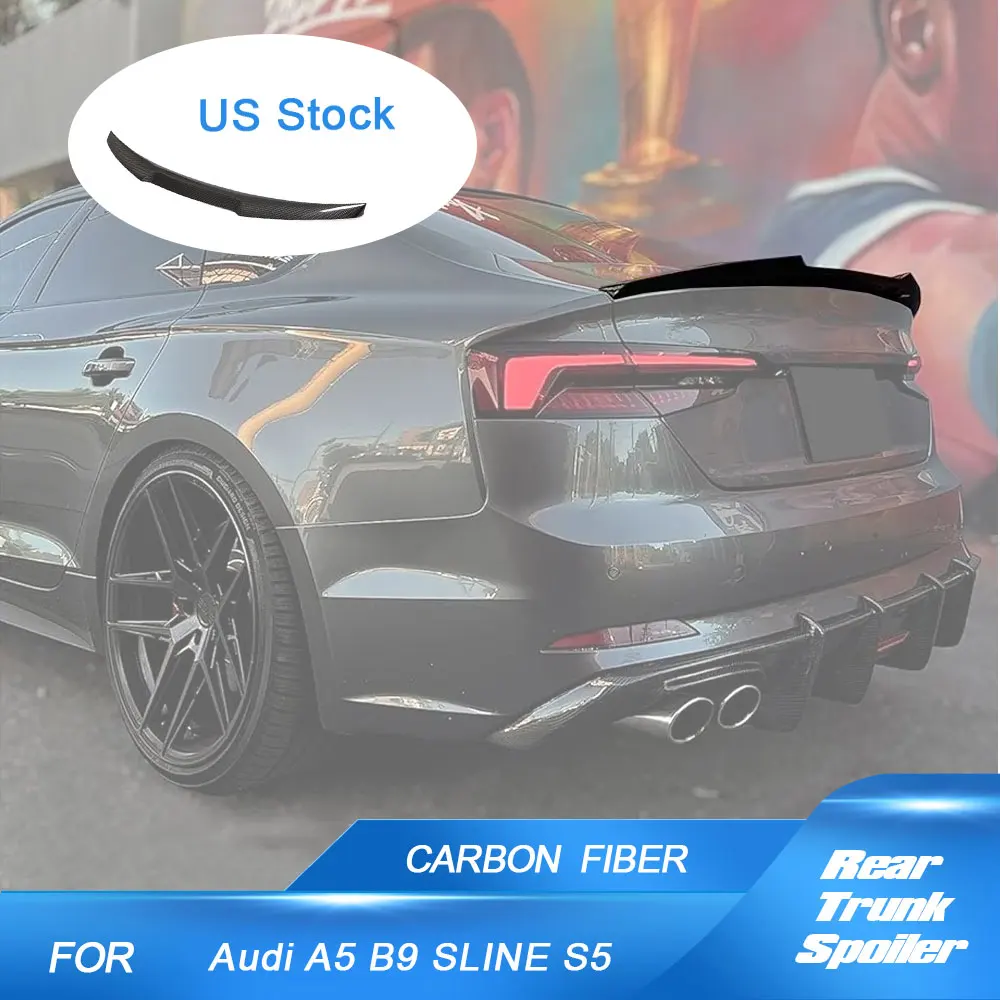 

Car Rear Trunk Boot Lip Wing Spoiler For Audi A5 Sline S5 Sedan B9 2017-2022 Carbon Fiber Car Rear Spoiler Wing Lip
