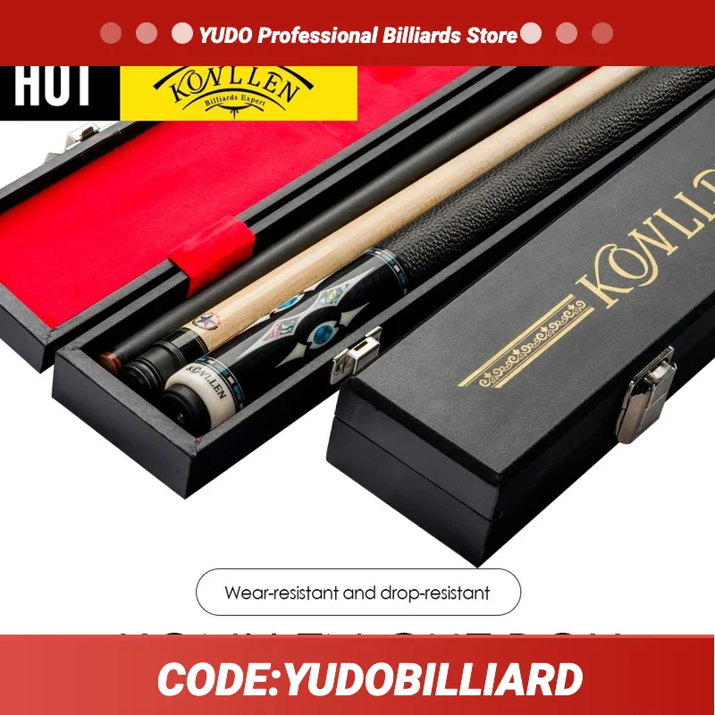 KONLLEN Billiards Box Wood Material 1/2 Rod Box 82 Length 2 Holes Case Pool Cue Stick Box Waterproof Case Billiards Accessories