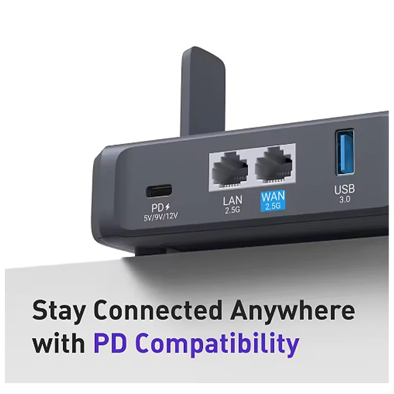GL.iNet GL-BE3600( Slate 7) Wi-Fi 7 Router، منافذ مزدوجة 2.5G، شاشة تعمل باللمس، نقطة اتصال للألعاب بسرعة 3570 ميجا بت في الثانية، VPN للعامة والفندق
