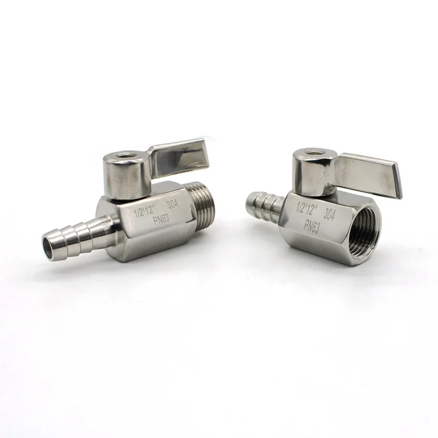 

Нержавеющая сталь 304, 1/8, 1/4, 3/8 1/2 дюйма, BSP, 7/9/10 мм, мини-гигиенический шаровой клапан, самодельные фитинги для труб с нержавеющей сталью Hanlde