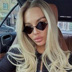 Polygon Small Square Sunglasses For Women Vintage Trendy Metal Brand Goggle Sun Glasses Ladies