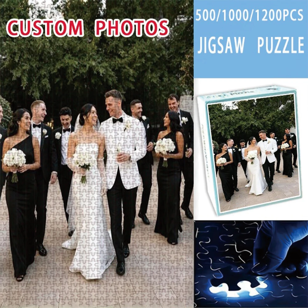 35/300/500/1000 Stück Personalisiertes Foto-Puzzle mit Familienfotos, Buntes Foto-Puzzle als Dekorative Erinnerung