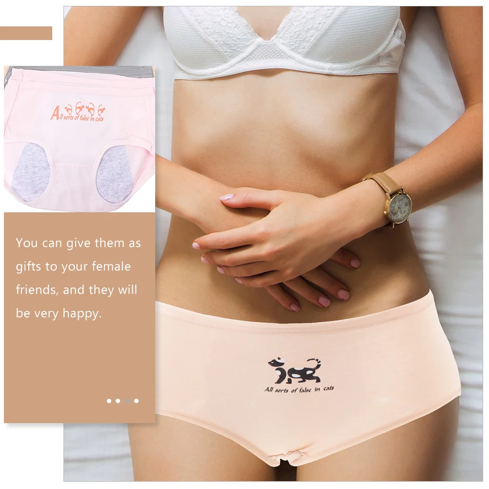 3 Pcs Period Panties Breathable Comfortable Pants Lingeries Menstrual Female Leakproof Sanitary Underpants