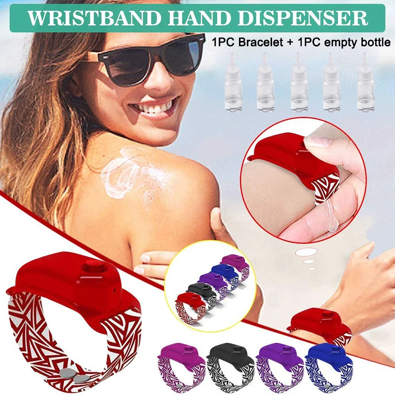 Portable Wristband Hand Sanitizer Skin-friendly Long Lasting Clean Liquid Storage for Travel Refillable Lotion Gel Holder