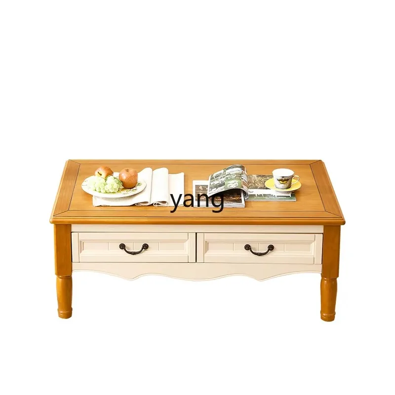 

LH TV cabinet combination solid wood matte paint small apartment American pastoral simple living room furniture